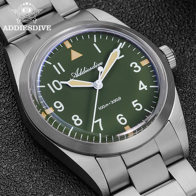 ADDIESDIVE Armbanduhr, Titan, Quarz, 36 mm, Herren, Silber - Bild 1