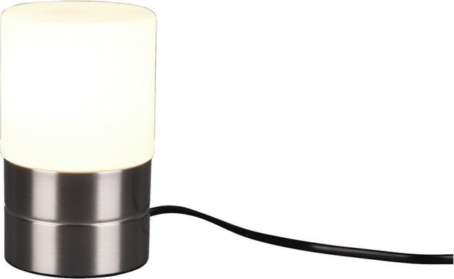 Reality Leuchten Panama Touch-Tischleuchte in Weiß und Nickel Matt aus Metall und Glas, H: 15 cm, D: 9 cm, E14 Fassung - Bild 1