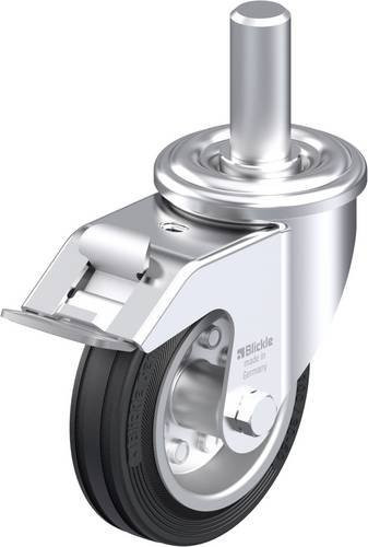 Blickle LEZ-VE 100R-FI Stahlblech-Lenkrolle in Silber und Schwarz mit 100 mm Rad-Durchmesser und 70 kg Tragfähigkeit - Bild 1