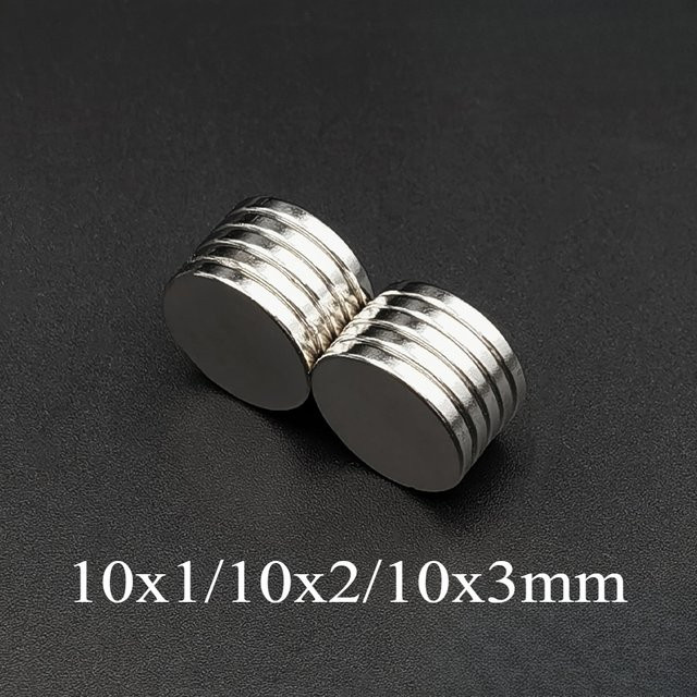 U-POLEMAG Runder Magnet in Silber, Mehrzweck-Scheibenmagnet für Bastelarbeiten, Whiteboards und Büroorganisation, Durchmesser: 10 mm, Dicke: 2 mm - Bild 1