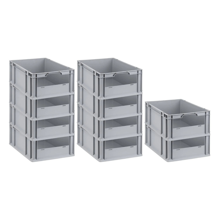 PROREGAL SparSet 10x Eurobox NextGen Insight Transportbox mit offener Front, Grau, H x B x T: 22 x 40 x 60 cm, 44 Liter - Bild 2