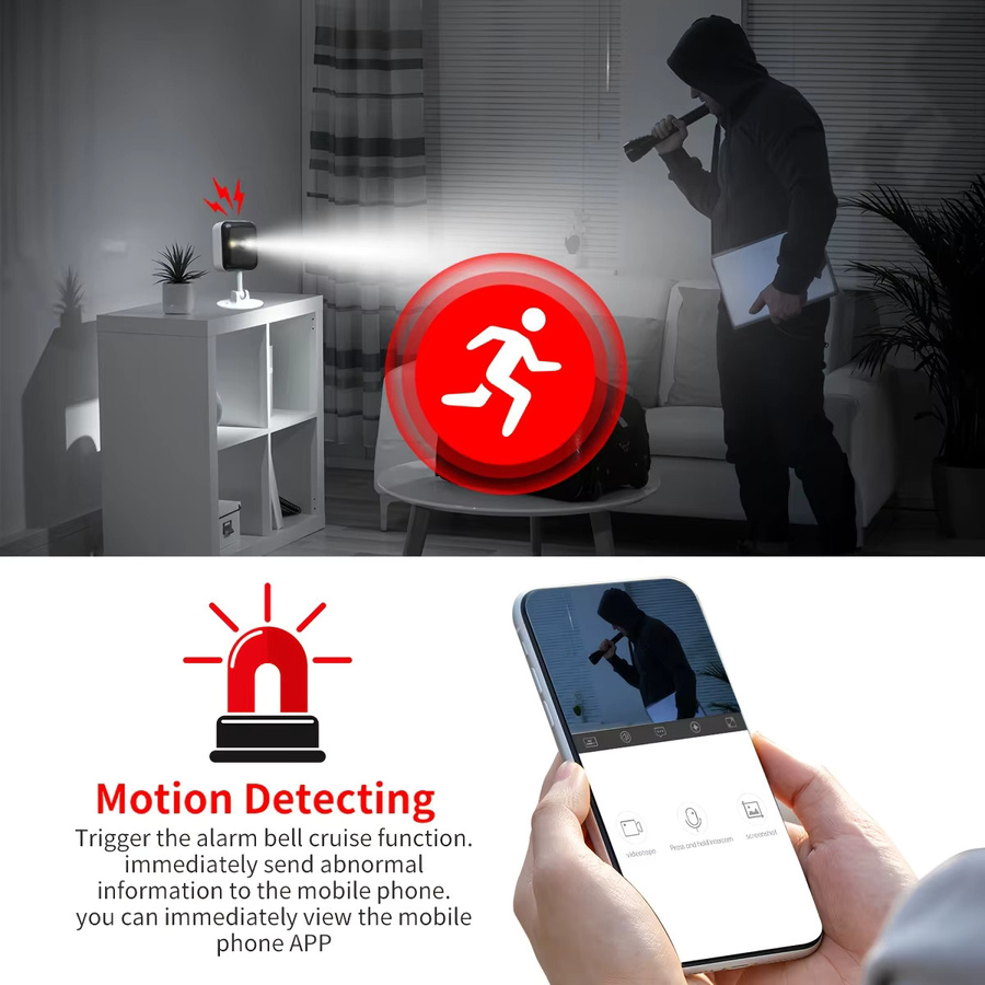 Cam720 Kabellose WLAN Heimkamera mit 5MP HD Auflösung, App-Steuerung und Menschenerkennung als Babymonitor und CCTV-Überwachungskamera - Bild 4