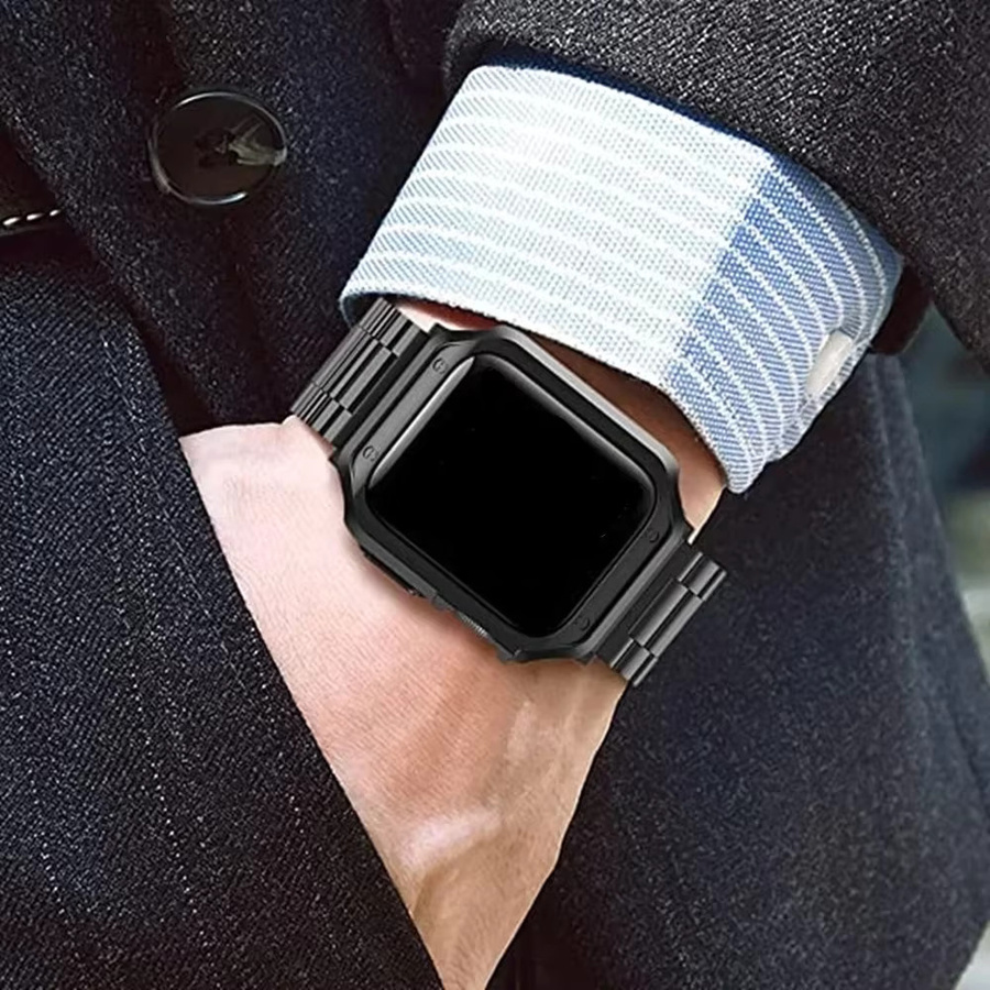 CAOWTAN Uhrenarmband Edelstahl, TPU-Schutzhülle, Unisex - Bild 3