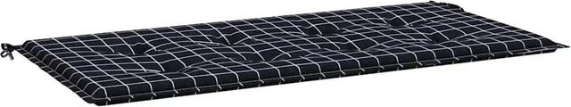 vidaXL Gartenbank-Auflage aus Oxford-Gewebe in Schwarz mit Karomuster, B/T/H: 120 x 50 x 4 cm - Bild 1