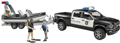Bruder Dodge RAM 2500 Polizei Pickup Set mit Anhänger und Boot im Maßstab 1:16 - Bild 1