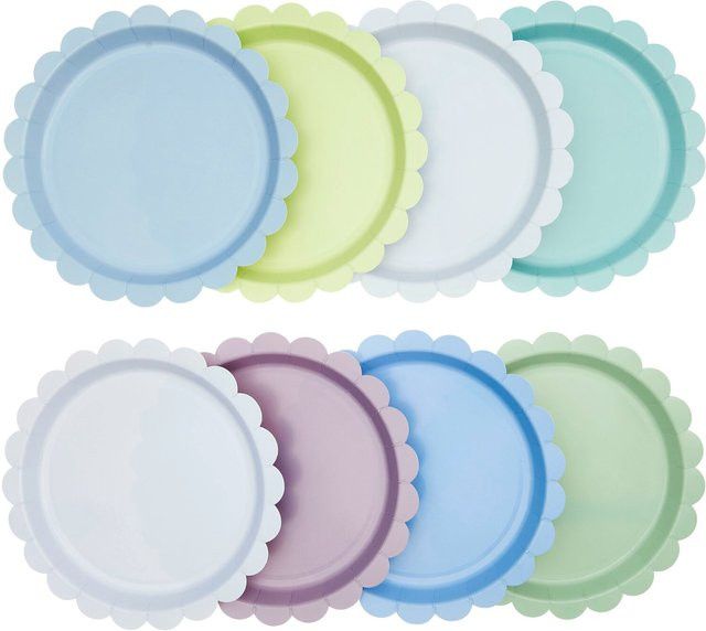 Rico Design Pappteller Mix Ozean in Blau und Grün, Durchmesser: 23 cm - Bild 1