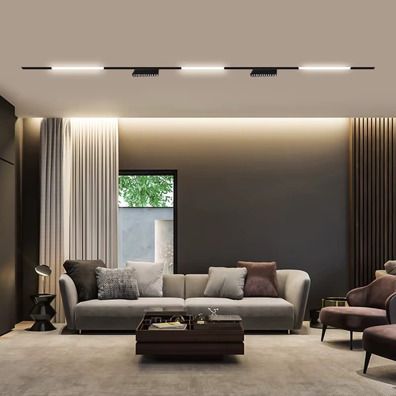 TRAZOS Magnetische Schienenbeleuchtung Schwarz, 48V LED Deckenlampe mit Fernbedienung und Dimmfunktion, Modernes Spotlight-Design aus Aluminium - Bild 2
