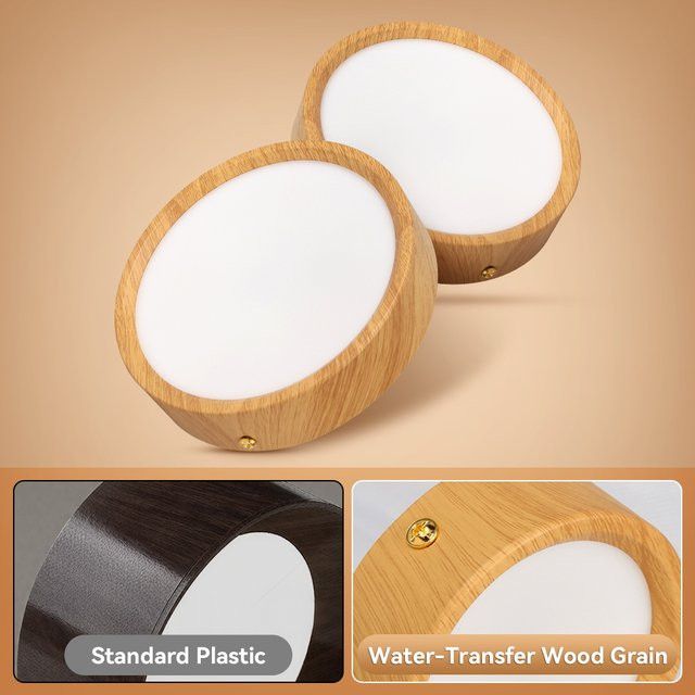 LANGYUE LED Deckenleuchte mit Holzmaserung und integriertem LED-Spotlight als oberflächenmontierte Downlight-Strahler für dein Wohnzimmer - Bild 1