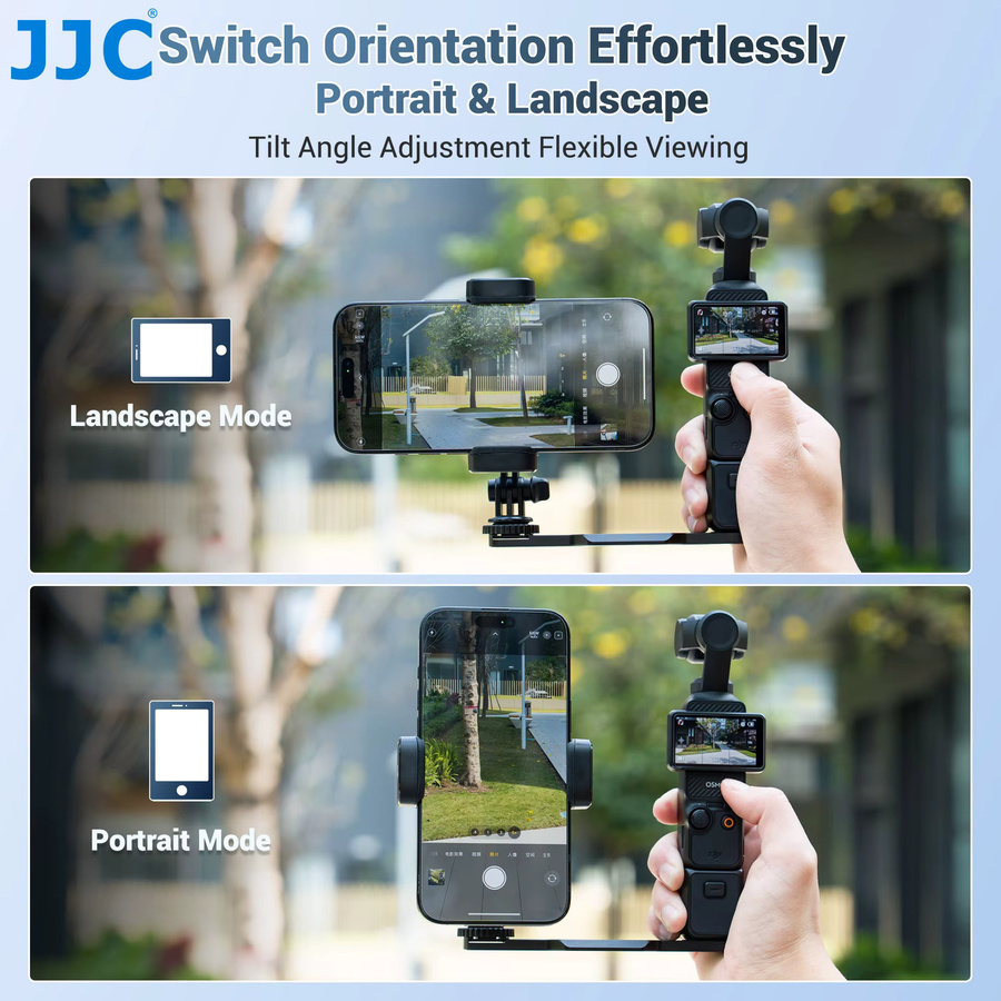 JJC Handyhalterung für DJI Osmo Pocket 4 3 Erweiterungskit mit Cold Shoe und 1/4 Zoll Gewinde für Stativ, Schwarz - Bild 3