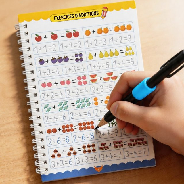 BOHY Übungsheft für französische Ziffernschriften und Kalligrafie mit Schreibübungen und Schreibrillen, Mehrfarbig - Bild 1
