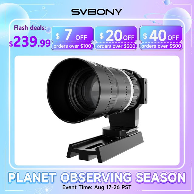 Svbony SV535 APO Refraktor-Astrokamera-Prime-Objektiv 105 mm f/2,8 in Schwarz mit M42/E-Mount für die Weltraumfotografie - Bild 1