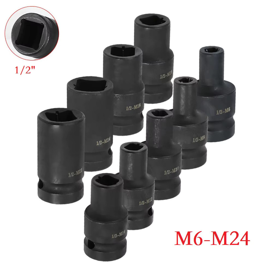 Vibratite Gewindebuchsen-Adapter Set für Vierkantantriebe M6 bis M24 mit 1/2 Zoll Anschluss - Bild 2