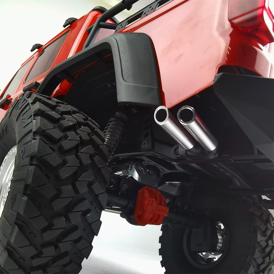 AXSPEED Doppelrohr-Auspuff, RC Crawler Auto Zubehör, Metall, Schwarz - Bild 6