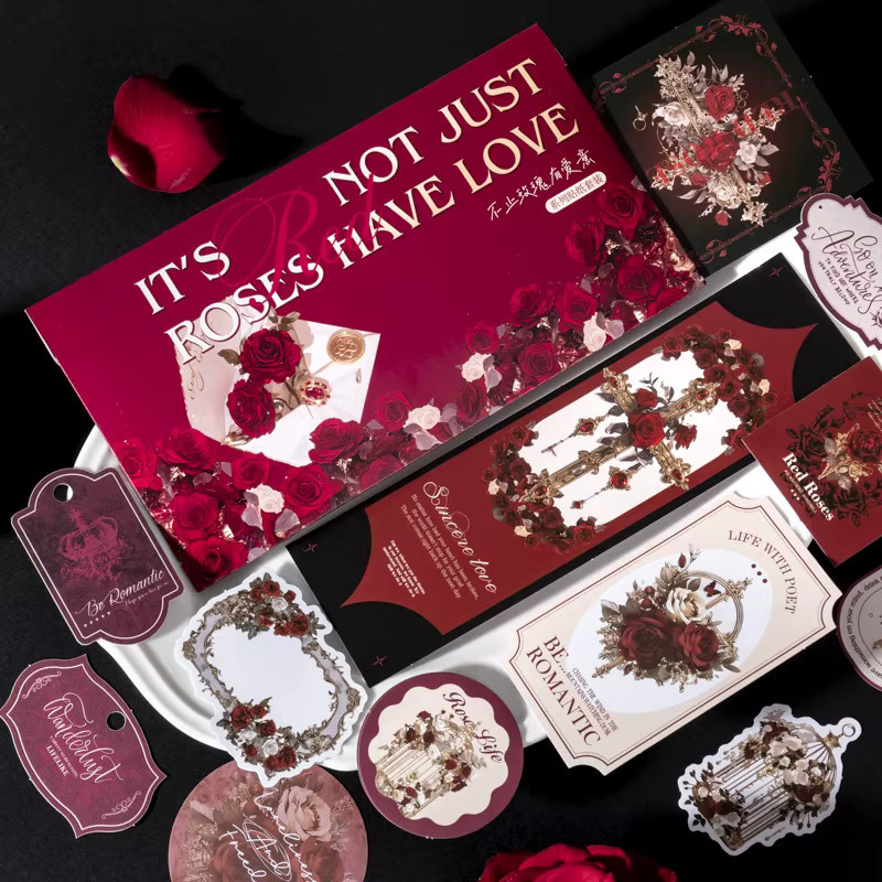 Ketchup Girl's Love Beyond Roses Collection Aufkleber-Set mit Rosenmotiv für deine Collage-Dekoration, 60 Blatt pro Packung, Mehrfarbig - Bild 2