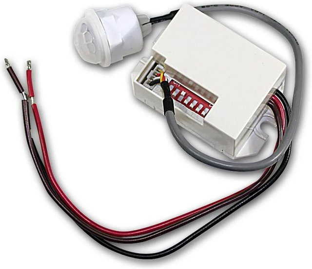 World-Trading-Net Mini PIR-Bewegungsmelder zum Einbau, 12V DC, 26A, Weiß - Bild 1
