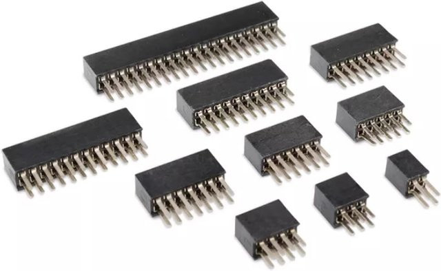 10 Stück zweireihige gerade Buchsenstecker mit 1,27 mm Abstand in Schwarz - Bild 1