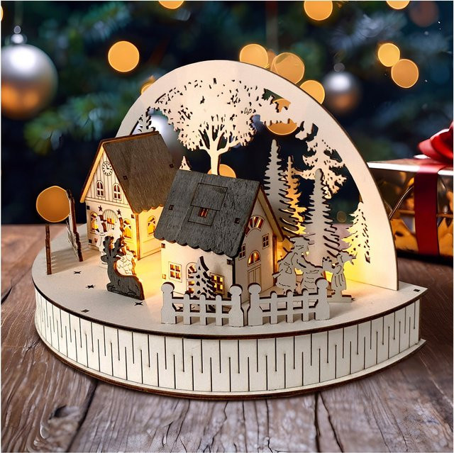 HTI-Living Weihnachtsszene mit beleuchteten Rehen in Weiß - Bild 1