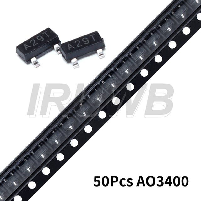 50 Stück SOT-23 SMD Mosfet-Transistor AO3400 AO3401 AO3402 in Schwarz von IRUWB - Bild 1