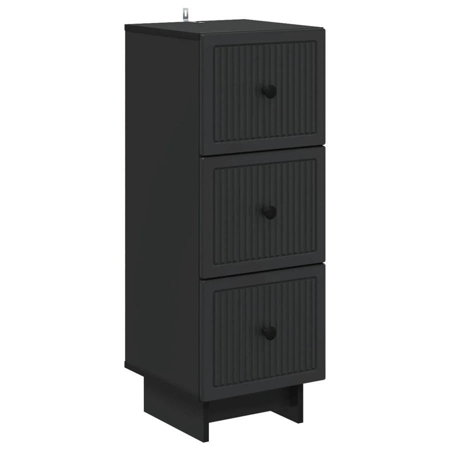 vidaXL Schubladenschrank Schwarz im Vintage-Design aus Holzwerkstoff, B/T/H: 33 x 34,5 x 90 cm - Bild 2