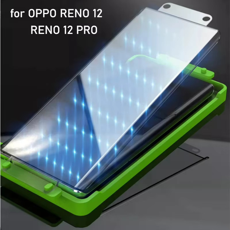 3 Stück gebogene Keramik-Displayschutzfolie für OPPO Reno 12 und OPPO Reno 12 Pro, transparent, inklusive Installationsset - Bild 5