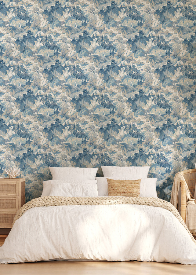 Mulberry Home Tapete Country Walk Blue mit floralem Botanical Design als Vlies-Tapete - Bild 1