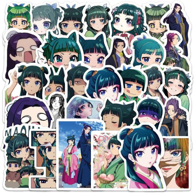 50 Stück Maomao Apotheker-Tagebücher Anime-Aufkleber, wasserfeste Cartoon-Sticker für Laptop, Telefon und Auto, Mehrfarbig von Binchi Outdoor Product - Bild 1