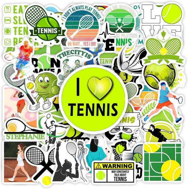 Wasserdichte Tennis-Aufkleber von Binchi Outdoor Product in Mehrfarbig für Handy, Laptop und Flaschen - Bild 1