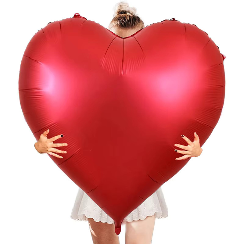 ZQNYCY Folienballon mit rotem Herz, 63 Zoll, Herzform für Hochzeit, Valentinstag und Geburtstag - Bild 3