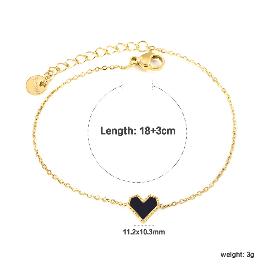 LUXUKISSKIDS Armband, schwarzes Herzanhänger, Gold, Damen - Bild 2