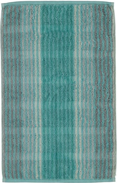 Cawo Gästetuch NOBLESSE CASHMERE gestreift in Türkis aus Baumwoll-Terry, Breite: 30,0 cm - Bild 1
