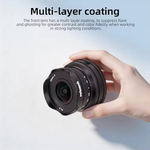 PERGEAR 10mm F5.6II APS-C Fisheye-Objektiv mit manueller Fokussierung für Fuji XF, M43, Sony E, Canon EOS M und Nikon Z Mount Spiegellose Kameras, Schwarz - Bild 4