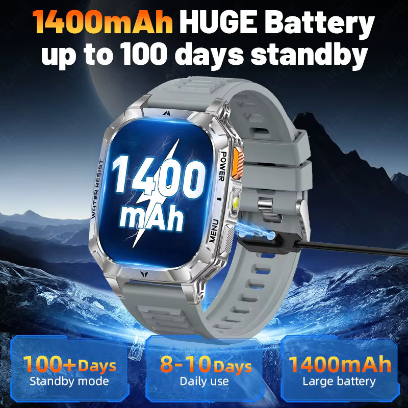 LIGE Smartwatch, Schwarz, Silikon, Herren - Bild 5