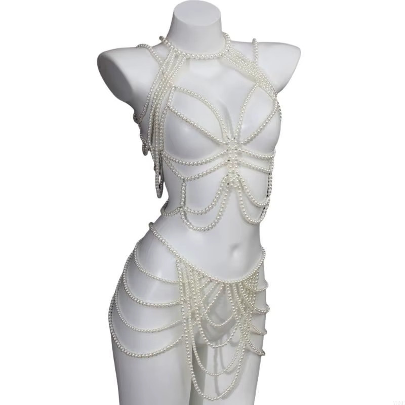 Y3ne Schulterkette, Faux Pearls - Bild 1