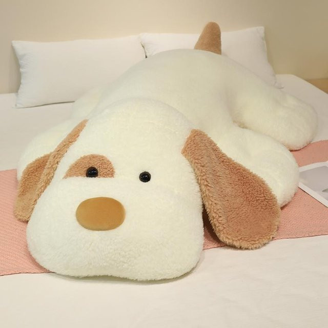 Yiran Health & Beauty Hund Plüschkissen, Stofftier, Weiß, 90cm - Bild 1