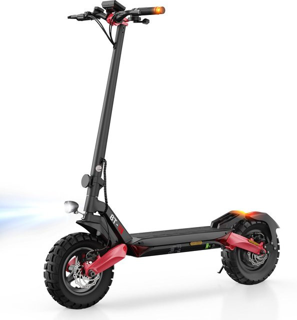 ISINWHEEL T8 All-Terrain Elektroroller mit ABE-Zertifikat, 500W Motor, 48V 15Ah Batterie, 10 Zoll Offroad-Reifen, schwarz/rot - Bild 1