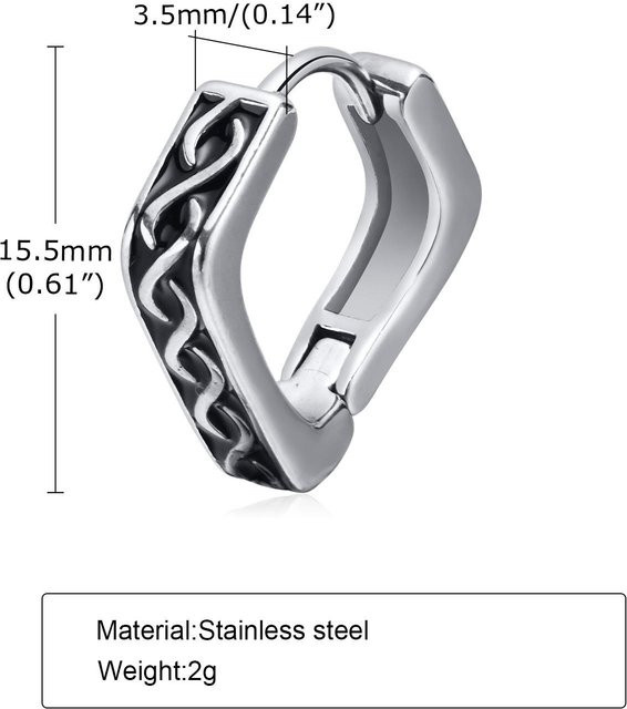 Lucky Star Jewelry Creolen, Edelstahl, Silber, Zirkonia, Herren - Bild 1