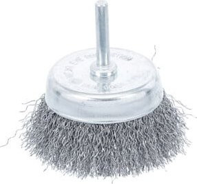 BGS Topfbürste aus Metall in Silber mit 6 mm Aufnahme und 75 mm Durchmesser - Bild 1