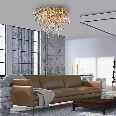 Paul Neuhaus Icicle Deckenleuchte in Messing und Kristall, B/T: 50 x 50 cm - Bild 1