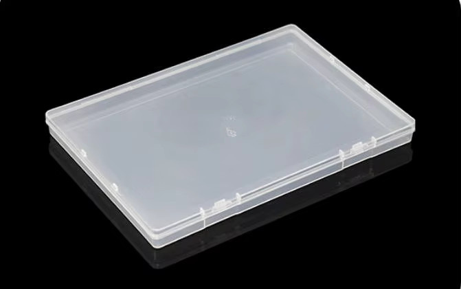 Transparente rechteckige Aufbewahrungsbox aus Kunststoff mit Klappdeckel - Bild 2