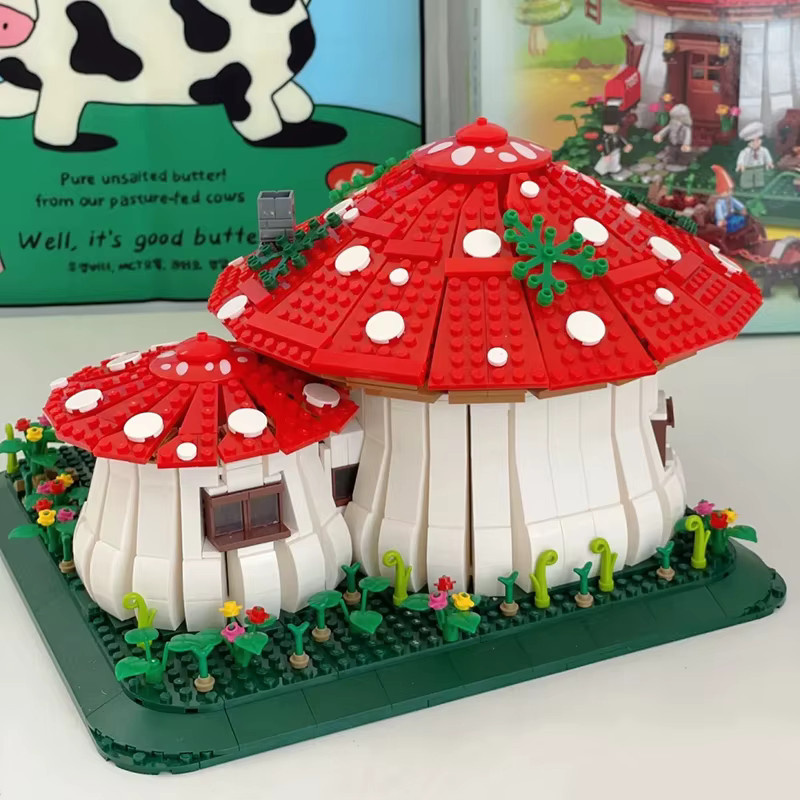 ZHE GAO BLOCKS Kreatives Märchen Pilz Haus Architektur-Set aus Mini-Bricks in Mehrfarbig - Bild 3