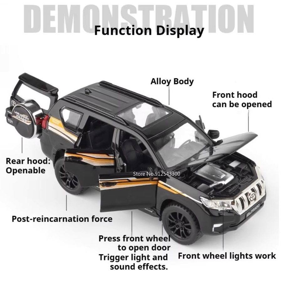 RMZ city Land Cruiser LC79 Prado Automodell, 1:32 Maßstab, mit Licht und Sound - Bild 3