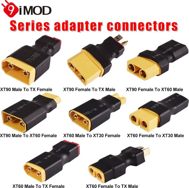 9IMOD XT60 XT30 XT90 Stecker Set mit männlichen und weiblichen Adaptern für RC LiPo Batterien - Bild 1