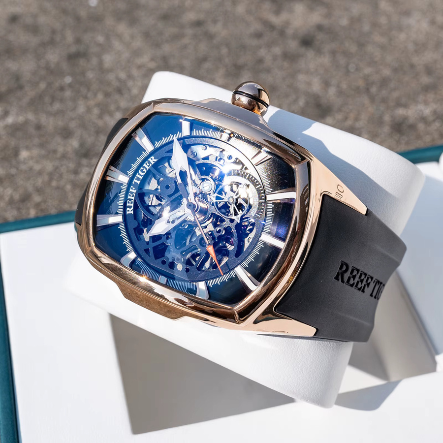 Reef Tiger Armbanduhr Automatik, Roségold, Weinfass, Herren - Bild 2