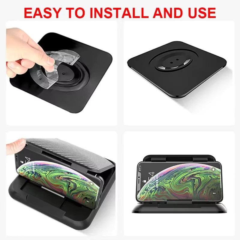 Universal Silikon Autotelefonhalterung für das Armaturenbrett, verstellbare Anti-Rutsch Matte in Schwarz - Bild 5