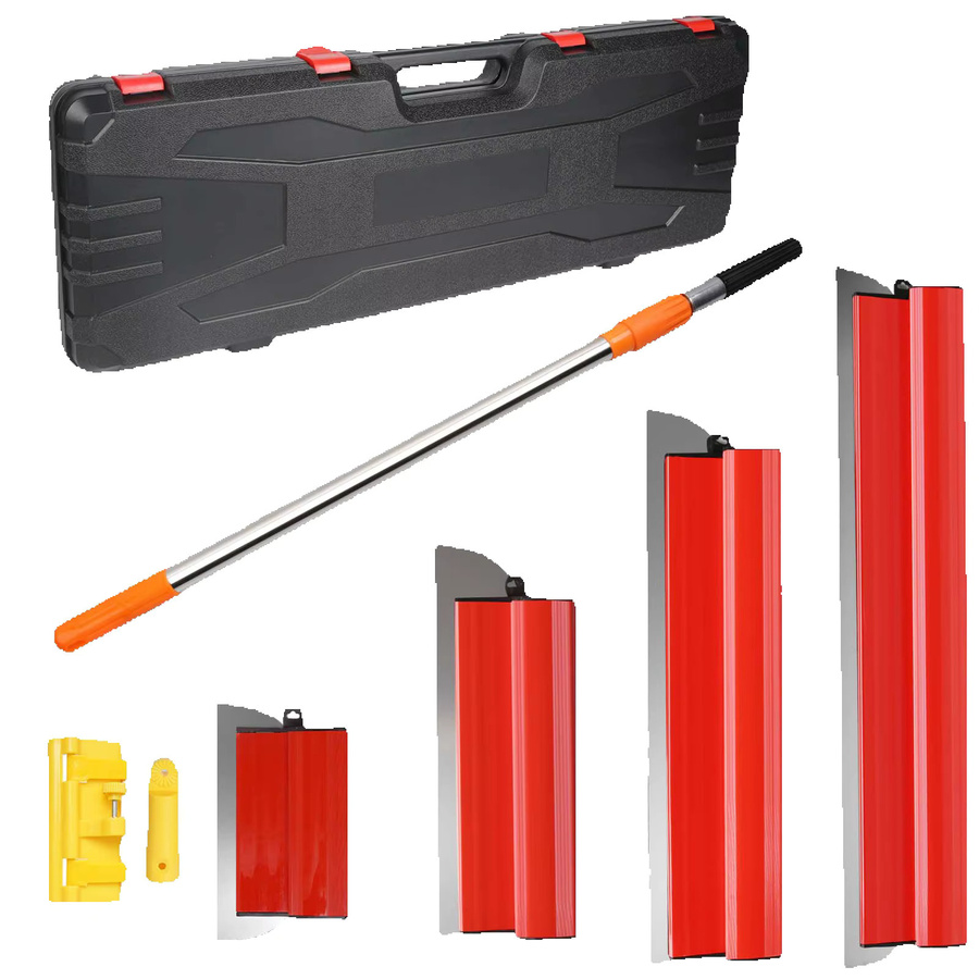 HGTUGO 4-teiliges verstellbares Schaberset in Rot mit Edelstahlklingen für Fensterrahmenreparatur und Wandverputzen - Bild 1