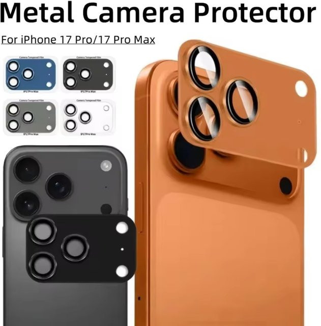 Metallglas-Kameraobjektivschutz für iPhone 17 Pro und iPhone 17 Pro Max sowie iPhone 17 Air in Schwarz - Bild 1