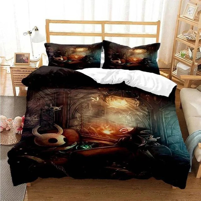 Hollow Knight Bettwäsche-Set von Wucifang Bags mit 3D-Druck, Farbe Schwarz, Material Mikrofaser, B/H: 70 x 133 cm - Bild 1