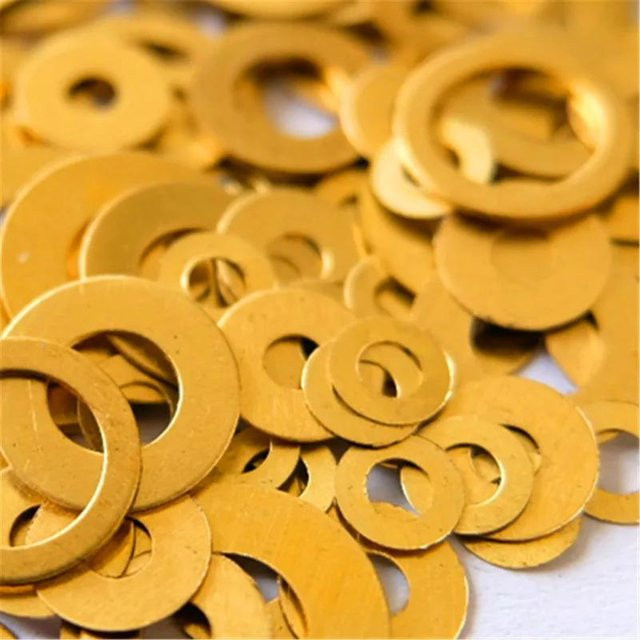 Swayboo Life Messingscheiben Flache Dichtung aus Messing in Gold, 50 Stück, B/D/H: 10 x 5,2 x 0,8 mm - Bild 1