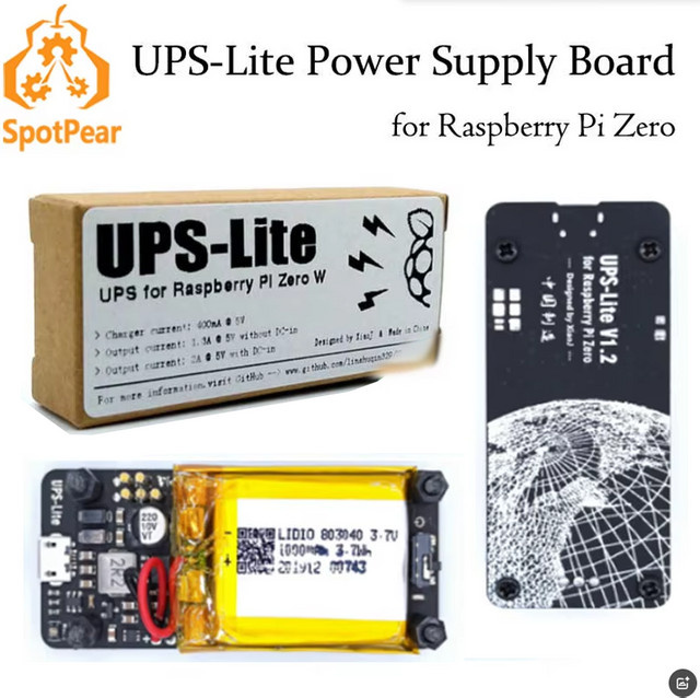 Spotpear Raspberry Pi Zero UPS Lite Netzteilplatine mit MAX17040G i2c Anzeige für Zero W und 2W - Bild 1
