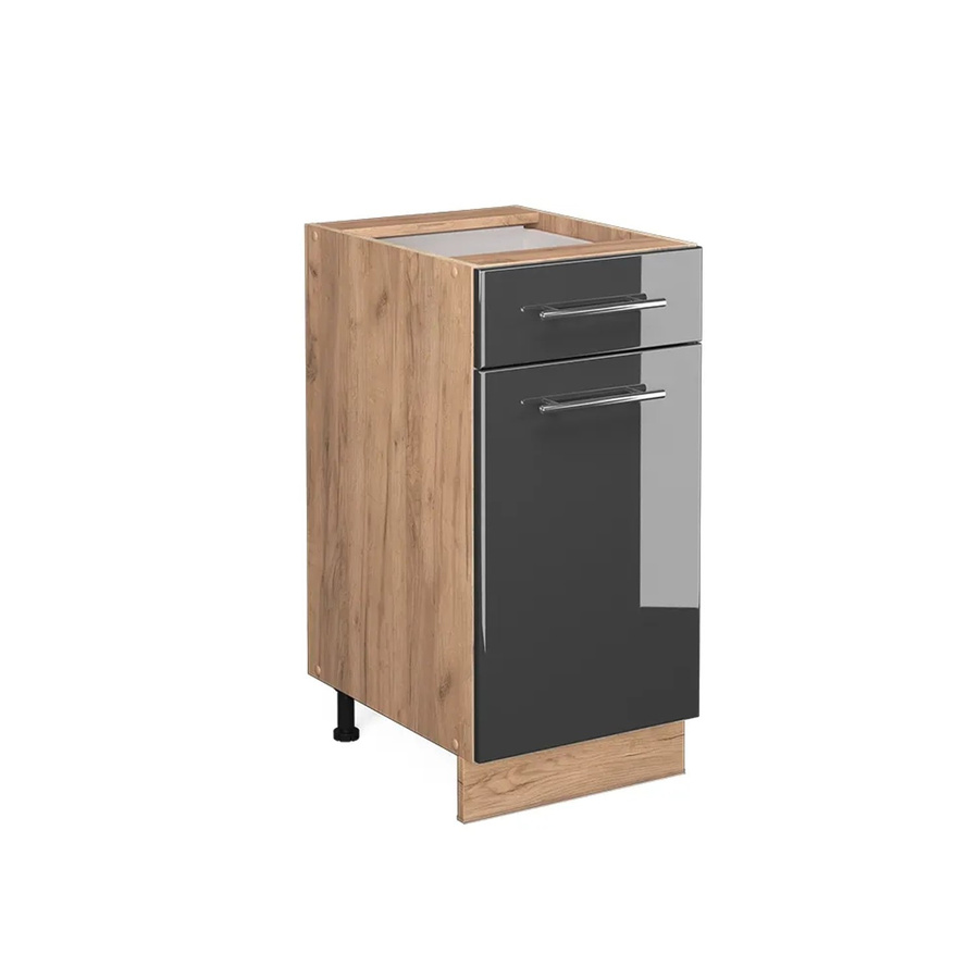 Vicco Küchenunterschrank Fame-Line in Eiche und Anthrazit Hochglanz mit Schublade und Drehtür, Breite: 40 cm - Bild 3
